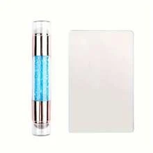 Dụng cụ dập móng nghệ thuật hai đầu bằng silicon, đính đá, trong suốt và trắng sữa, kích thước nhỏ. - Nhiều màu - Xem 13