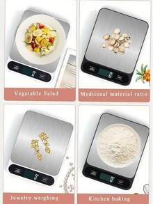 10kg High Precision Digital Scale With Tare Function, Large Platform Suitable For Multiple Items, Applicable For Kitchen And Jewelry, Backlit LCD Display, Multi-Unit Conversion, Minimalist Design, Easy To Clean Surface, Durable ABS Material, Electronic Kitchen Scale (Batteries Not Included) - Multicolor - View 11