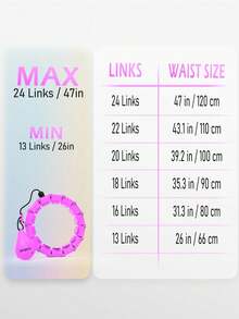 JLoibao 47英寸/120厘米成人减肥运动，适合女性和初学者，包括24个可拆卸链接和DIY空球（紫色） - 紫色 - 查看 3