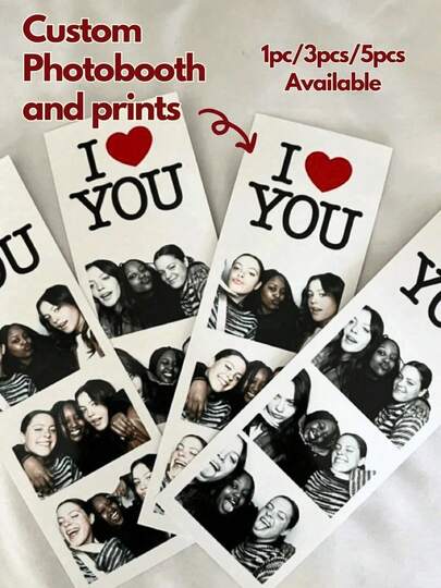 Personalized Photo Booth Prints, Wedding Photo Booth Cards, Wedding Decorations, Wedding, Wedding Gifts, Bookmarks, Valentine's Day Gifts, Couple Photos, Customized Photo Strips, Personalized Photo Booth Family Keepsakes, Decor