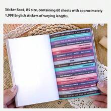 每本60张贴纸。附赠镊子。复古文字贴纸书，适用于手工制作、日记、卡片制作及其他DIY创意用途，可用于DIY工艺品、计划本、邀请函、剪贴簿、手工制品、趣味装饰和优雅设计。 - 文字貼紙本 - 查看 8
