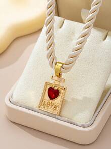 1 pieza Collar con colgante de corazón geométrico exquisito y personalizado, adecuado para uso diario - Amar - Ver 2