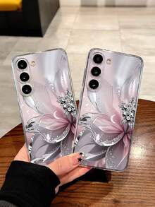 Floral Painted Transparent Creative Shockproof Phone Case Compatible With IPhone 17/17Pro/17ProMax, 16/11/16Pro/16Plus/16ProMax/16E/15ProMax/13/14/12/XS/XR/7G/8P, Galaxy S25/S25Plus/S25 Ultra/A16/A36/A26/A56/A50/A12/A32 - Multicolor - View 7