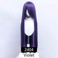 100cm Long Straight Synthetic Lolita Wig For Halloween Party Cosplay, Available In Gold, Blue, Red, Pink, Green, Purple, Suitable For Women Halloween Party - Multicolor - View 26