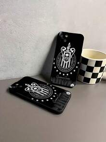 Black And White Logo: Soccer Club. This Stylish Black Phone Case Is Compatible With Samsung, Apple, , , , Transsion, ,  And Honor. Made Of TPU Silicone, It Offers Shock And Drop Protection And A Superior Feel. It's An Ideal Gift For Family, Friends, And Loved Ones, And A Perfect Choice For Valentines Day And Year's Gift. - Black - View 7