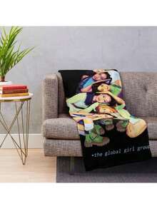Katseye Official Group Photo Flannel Throw Blanket - Super Soft Cozy Fleece Blanket For Fans, Lightweight All Season Couch & Bed Blanket, Gift For Kpop Lovers, Teens, Music Fans, Y2K Room Decor - 主圖顏色 - 查看 2