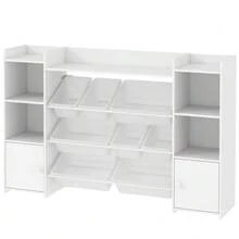 Children's Storage Shelf, Shelf For Toys And Books, For Tidy Organization, 8 Removable Boxes, White - White - View 1
