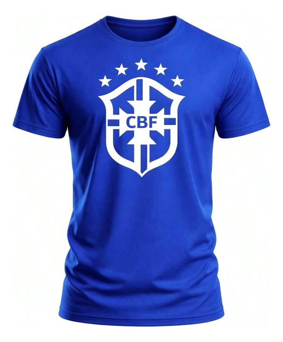 Camiseta Brasil Amarela  Estilo, Conforto E Identidade - Azul - Visão 1