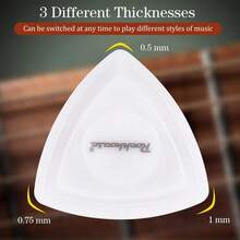 Púas de guitarra LED, púas de bajo que brillan en la oscuridad, disponibles en tres colores (blanco/verde/morado), accesorios de guitarra, música rock, cejilla de guitarra, guitarra inflable - Púa luminosa - Ver 6