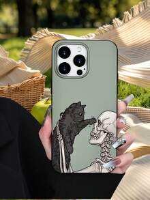 1pc Black Cat & Skeleton Gothic Phone Case Printing Fashion Phone Case Phone Case Compatible With IPhone12/12PR0/IPhone12PROMAX/IPhone13/14/IPhone13PROIPhone13PROMAX/IPhone14PRO/IPhone14PROMAX/IPhone14PLUS - Nhiều màu - Xem 2