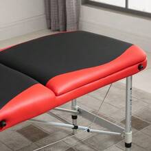 Foldable Massage Table With Height-Adjustable Headrest, 215 X 60 X 61-84 Cm, Aluminum & Foam, Ideal For Cosmetics - Black - View 4