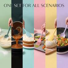 6pcs Silicone Baking Set - Silicone Spatula, Silicone T-Shaped Spatula, Silicone Basting Brush. Heatproof Multi-Purpose Baking Set - Multicolor - View 10
