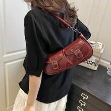Vintage Women's Underarm Bag With Double Pockets, Y2K Style Zipper Top Handle Bag, Casual Harajuku Shoulder Bag, Hobo Design Multi-Pocket Top Handle Bag, Zipper Closure, Punk Style Crossbody Bag. Perfect For Daily Matching, Travel And Parties, An Ideal Gift Choice - Nhiều màu - Xem 7