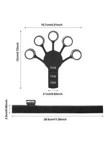 Bandas de entrenamiento de silicona para fortalecer los dedos, diseñadas con soporte para la muñeca: perfectas para ejercitar los músculos de las manos y entrenar la fuerza de agarre. - Negro - Ver 7