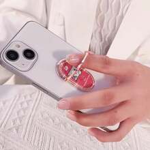 1pc Cute Cat Metal Phone Grip Stand With Rhinestone, Finger Ring Holder, Rotatable Desk Phone Holder, Multifunctional Slouchy Phone Grip - Multicolor - View 10