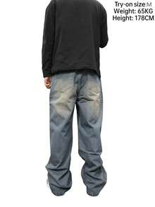 1件 Hearty Haven 休闲宽松直筒牛仔裤，男女皆宜的街头风（不含腰带或配饰） - 水鴨藍 - 查看 7