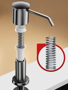 不锈钢厨房洗洁精分配器，水槽安装式泵瓶，适用于洗洁精，带可伸缩软管 - 多色 - 查看 10