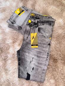 Men's Ripped Jeans Premium Skinny Lycra TUNG NEW - 灰色 - 查看 3