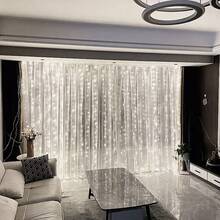 1 pieza Luces de cortina LED alimentadas por USB, 6m/3 metros/2m/1m, 8 modos, adecuadas para decoración de vacaciones, cumpleaños, bodas, fiestas, habitaciones y ventanas (baterías del control remoto no incluidas) - Conector USB - Ver 2