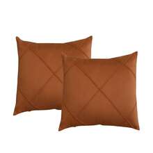Kit 2 Draped Suede Cushion Covers 45x45cm - Coral Pink - View 3