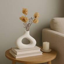 Abstract Vase Nordic Minimalist Decorative Boho Bohochic Modern Sculpture 13CM - trắng - Xem 4