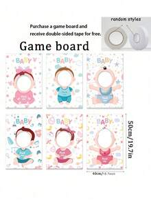 12pcs/6pcs Baby Shower Games: Feed Me Baby Game, Who's The Daddy Game, Bridal Shower Activities, Gender Reveal Interactive Games, Guest Entertainment, Party Favors, Photo Props - Multicolor - View 11