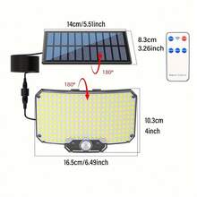 1pc/2pcs 234 LED Solar Powered Outdoor Wall Light, Motion Sensor Spotlight, Solar Flood Light, Infrared Remote Control Yard Light, 3 Modes Landscape Lamp, Suitable For Yard, Porch, Camping And Backyard Solar Camping Light - 太陽能分離壁燈 - 查看 5