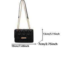 Women's New  Quilted Solid Color Chain Small Square Bag, Minimalist Fashion Shoulder Crossbody Bag - 彩色 - 查看 12