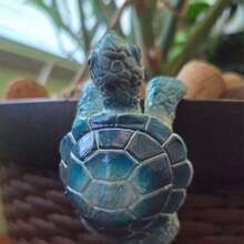 1pc Cute Resin Mini Sea Turtle Statue, Hanging Planter Pot Decoration, Indoor Home Decor Figurine For Garden, Yard And House Without Electricity - Sea Turtle - View 4