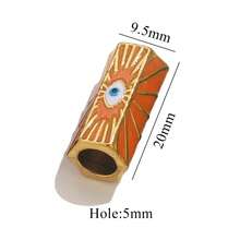 1-Piece Pack 304 Stainless Steel Vacuum 18K Gold-Plated Long Tube Red Heart Bead Jewelry Making Material Large Hole Hair Accessory Bead Bracelet DIY Component - Multicolor - View 14