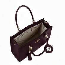 Women's Bag Kit Large Bag + Medium Bag + Shoulder Bag + Wallet - 紫紅色 - 查看 6