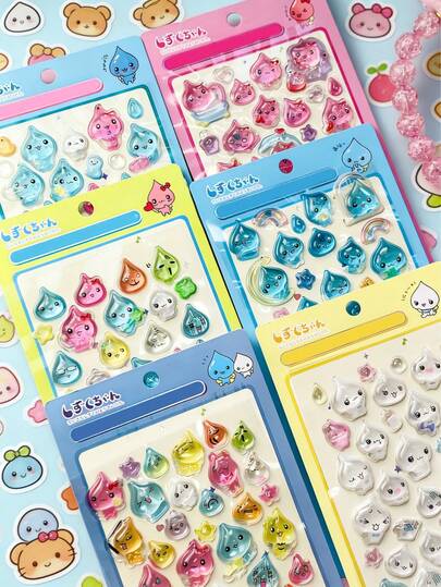 3D Embossed Water Drop Crystal Stickers, Cute Raindrop Decorative Stickers. Suitable For Home Decor, Parties, Birthdays, Holiday Gifts. Fashionable Luxury DIY Decoration