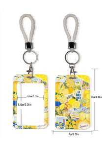 1pc ABS Food Series Lemon & Sardine Pattern Fashion Personalized Cartoon Pull-Type Card Clip Keychain Bag Pendant, Student Wristband Card Clip, Women Student Card Clip, ID Bus Protection Case, Student Campus Card Protection Case - Multicolor - View 9