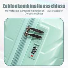 14"/19" 2-Piece ABS Spinner Suitcase Set With Combination Lock & 14" Cosmetic Bag - 綠色 - 查看 10