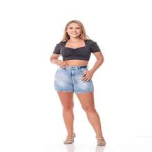 Blusa Cropped Com Manga/Blusinha Lastex/Cropped Ciganinha com Elástico/Floral - Preto - Visão 6