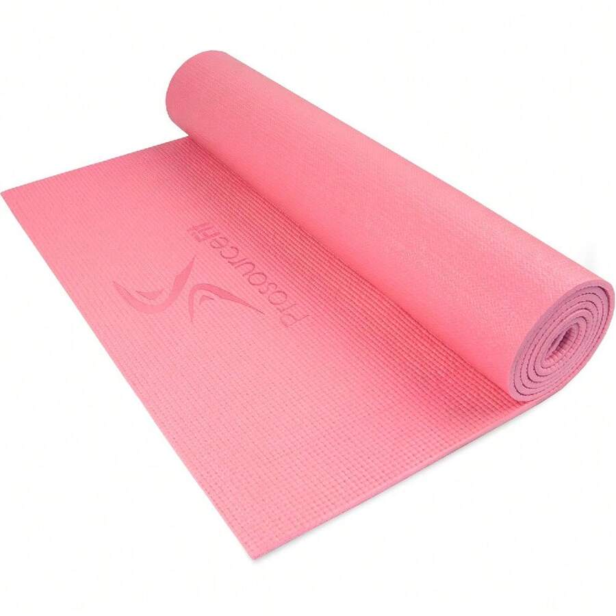 Alfombrilla de Ejercicio y Yoga de 6 mm (1/4 pulgada) con Correas de Transporte, Antideslizante para Mayor Comodidad y Estabilidad, Disponible en Varios Colores - Negro - Ver 1