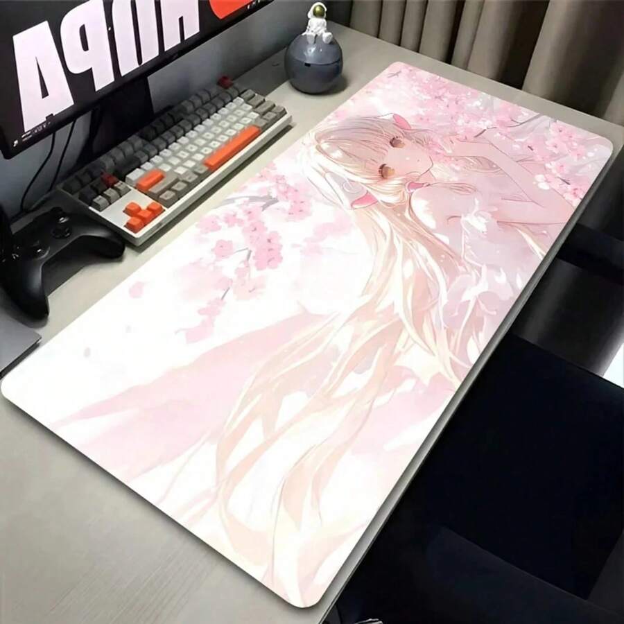 Large Anime Girl Desk Mat, Suitable For Computer And Office Use, Extra Large Non-Slip Rubber Mouse Pad, Great Gift For Gamers, Anime Fans, Friends And Girls