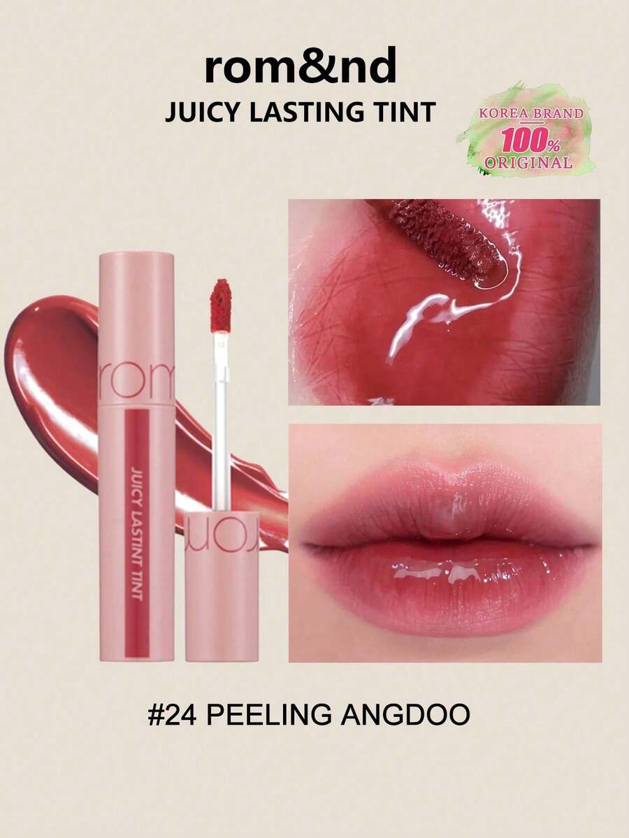 Rom&nd Romand Long-Lasting Moisturizing Lip Gloss, 24 Shade (Exfoliating), 5.5g/0.2oz, Romand Liquid Lipstick, Hydrating Glossy Makeup Effect, Korean Lip Gloss, Long-Lasting Color, MLBB (My Lips But Better), Moisturizing, High Color Payoff, Creates Natural Transparent Makeup, Daily Lip Gloss, Korean Cosmetics, Gift Set - 24 TUYỆT VỜI - Xem 1