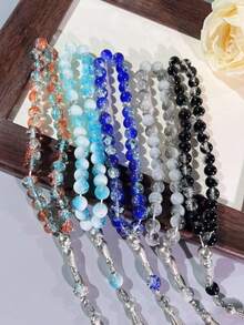 33 piezas de cuentas de cristal de 10mm con efecto craquelado, rosario pulsera de cuentas de oración musulmana Tasbih - Multicolor - Ver 6