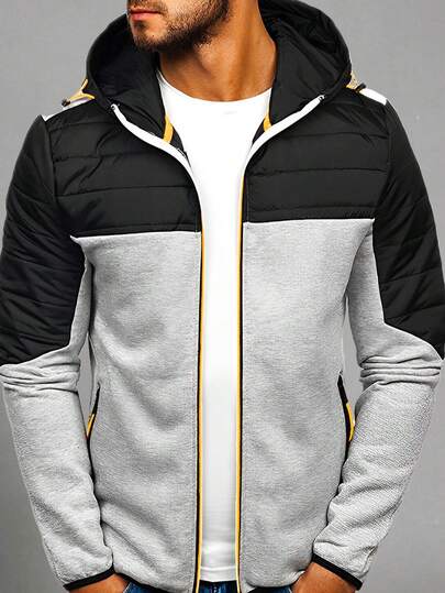Shendy Vendy Sudaderas Hombre Ligera Moda de Temporada de Manga Larga Outfit Casual, Sudadera Deportiva Hombre Termica Capucha Fashion con Cordón Ajustable Cierre de Cremallera y Bolsillo Lateral