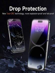 Kit com 3 películas protetoras de tela de vidro temperado anti-espionagem para privacidade, compatíveis com 17 Pro Max/17 Air/17 Pro/17/16 Pro Max/16/16 Pro/16 Plus/16 Edge/15/14/13 Mini/12/11/X. - Preto - Ver 3