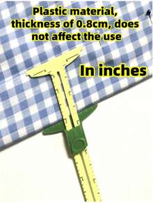 1件高品质五合一滑动尺，NANCY专业缝纫测量工具，采用耐用塑料制成，精度高。集多种测量功能于一身，方便缝纫、裁缝和布片裁剪。符合人体工程学的易握手柄，带来舒适的家用缝纫操作，是缝纫爱好者和专业裁缝的必备之选。颜色/款式随机 - 綠色 - 查看 5