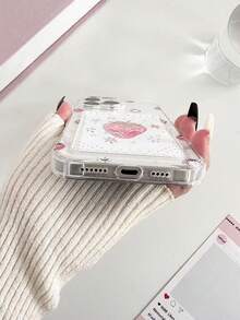 Ốp lưng điện thoại bằng silicon mềm trong suốt in hình nơ dâu tây, có ngăn đựng thẻ, tương thích với iPhone/Galaxy. - Nhiều màu - Xem 5