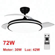 Iotostark Retractable LED Ceiling Fan, 106cm, 3 Blades, 72W Total Power, No App, With Remote Control, Timer, 6 Speeds, 3 Light Temperatures, Summer-Winter Function, Silent, White Iotostark-Leduni - Black - View 8