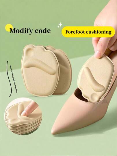 1 Pair Women's Anti-Slip Massage Cushion Insoles, Comfortable Half Pad For Relieving Foot Pressure, Suitable For Summer Sandals And Fashionable High Heels