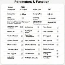 畅销产品！1.83英寸高清触控智能手表，双表带设计 - 无线通话、拍照、音乐控制 | 兼容安卓和iOS系统，男女通用设计，可自定义表盘，带闹钟和来电/信息通知功能 - 彩色 - 查看 4