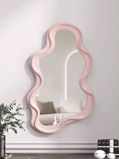 1pc Extra Large Cloud-Shaped Asymmetrical Mirror, Tabletop Vanity Mirror, Minimalist, Wall-Mounted, Suitable For Bathroom, Living Room, Bedroom