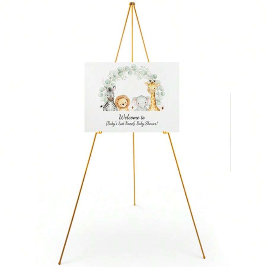 Foldable Display Stand, 66 Inch Adjustable Height, Lightweight Tripod, Suitable For Weddings/Birthdays/Easter, Indoor And Outdoor Use, Modern Style Display Stand - 金子 - 查看 1