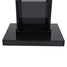 gladney Clear Acrylic Podium Stand With Slanted Reading Surface Raised Lip Dual Storage Panels Reinforced Base Portable Floor Lectern With Handle Slots And Hardware, 60*45cm Platform - Default - View 11