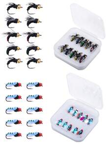 GOTURE 20pcs Micro Fishing Hooks Set, Rapid Sinking Poisonous Mosquito Hooks + Small Fish Hooks Suitable For Catfish/White Bass/Small Fish, Professional Lure Micro Nano Insect Bait - Multicolor - View 3